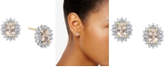 Macy's Morganite (7/8 ct. t.w.) & Diamond (1/4 ct. t.w.) Halo Stud Earrings in 10k Gold